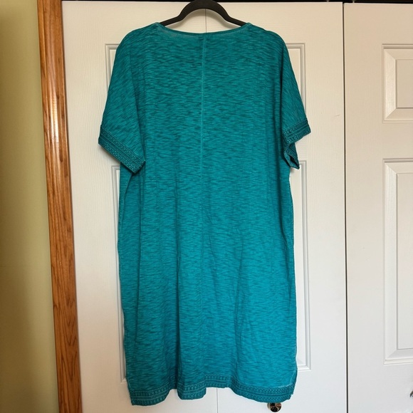Chico’s Women V Neck Knee Length Stretchy Cotton Knit Dress NWT - Picture 4 of 10
